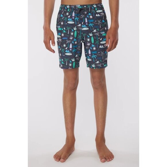 O'Neill Men's Mashup Volley Boardshort in Gray/Blue - Sz M